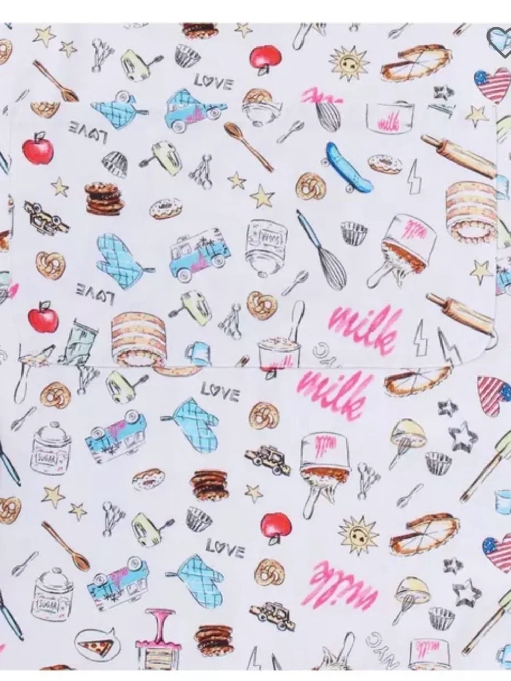 Janie and Jack White Kids Apron with Multicolor Baking Print